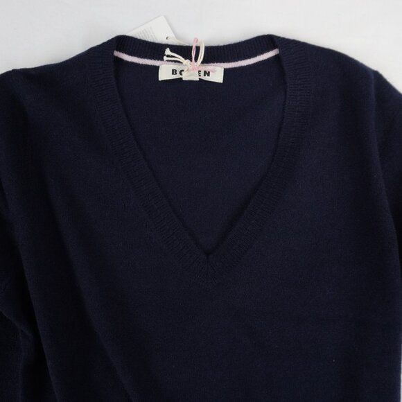 Boden Eva Cashmere V-Neck Jumper Sweater In Navy Women's Size Medium NWT - Picture 4 of 9